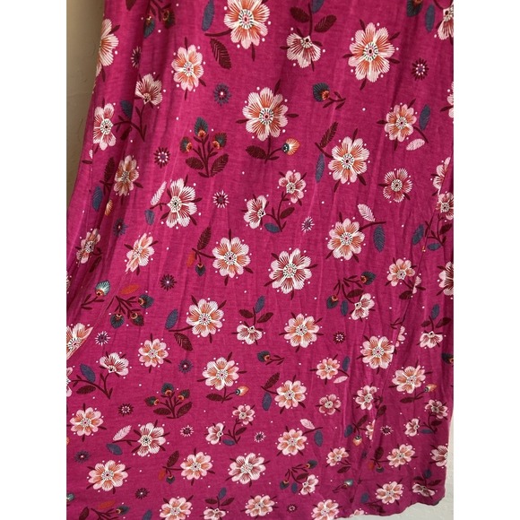 Gudrun Sjoden Floral Midi A Line Dress S Luxury Bohemian Pink Jersey Long Sleeve - Picture 4 of 6